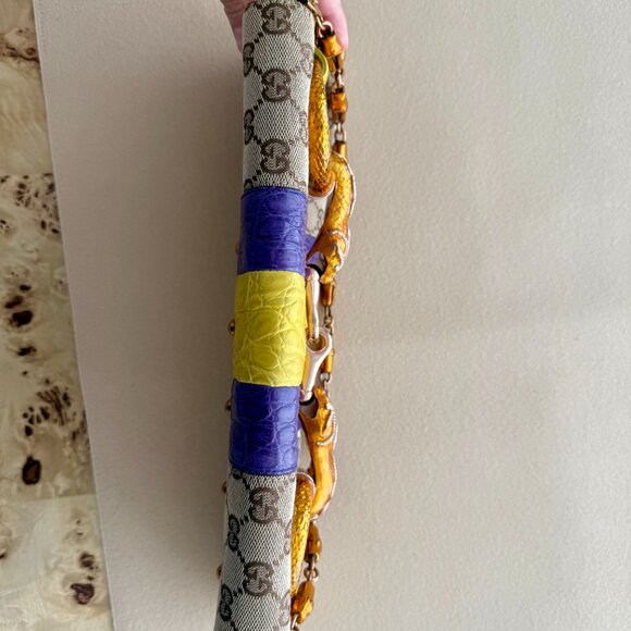 GUCCI by TOM FORD 2004 XL Vintage Runway Ad Campaign Horsebit Chain Bag Crystal - Picture 8 of 14